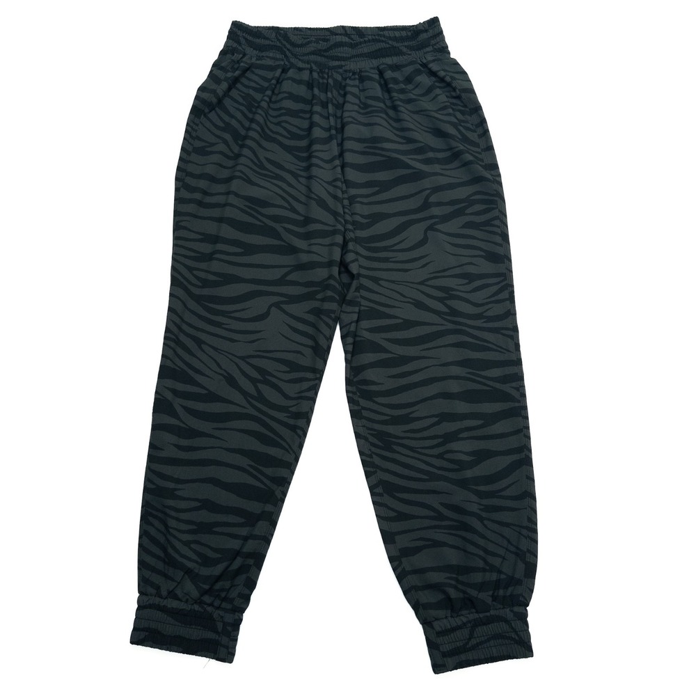 Old Navy Women's M Zebra Stripe StretchTech Tapered Pants Black Gray